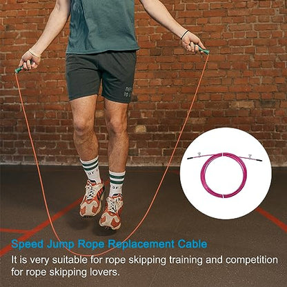 PATIKIL Speed Jump Rope Replacement Cable, Professional Skipping Rope Steel Wire Replace for High Speed Jump Ropes - color: Pink