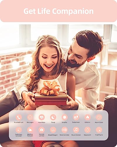 Parsonver Smart Watch for Women(Answer/Make Calls), Fitness Tracker Watch - color: Rose gold