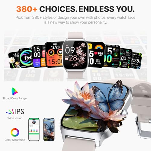 Smart Watch for Women Men,(Answer/Make Call) 1.83'' HD Fitness Activity Tracker Smartwatch for Android iPhone iOS Compatible,IP68 Waterproof Step Counter with Sleep Monitor (Modern, Starlight, 1.83) - color: Starlight