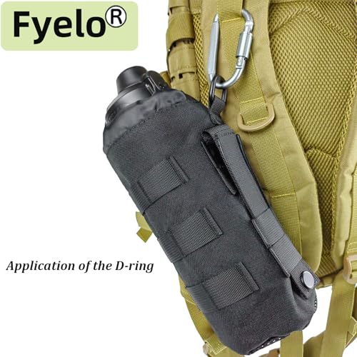 Tactical MOLLE Bottle Pouch Basic Style & Enhanced with Shoulder Strap - color: Black-Basic