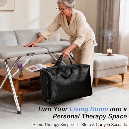 Qivine Upgrade Massage Tables Bag, 28-37 Inch Portable Spa Bed Lightweight Bag, Physical Therapy Table Carry Case with Durable Zipper Tear-Resistant Oxford for Folding Table