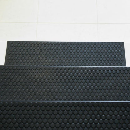 Rubber-Cal "Coin-Grip Non-Slip Rubber Tread Stair Mats 6 Count (Pack of 1), Black, 9.75" x 29.75" (10-104-009)