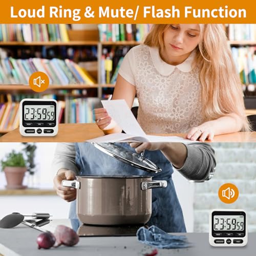Nkove Digital Kitchen Timer 24 Hour with Clock, Countdown Count Up Timer