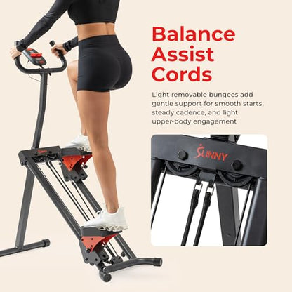 Sunny Health & Fitness Stair Stepper & Climber Exercise Equipment for Home Workout, Compact Cardio Training Machine - color: Orange