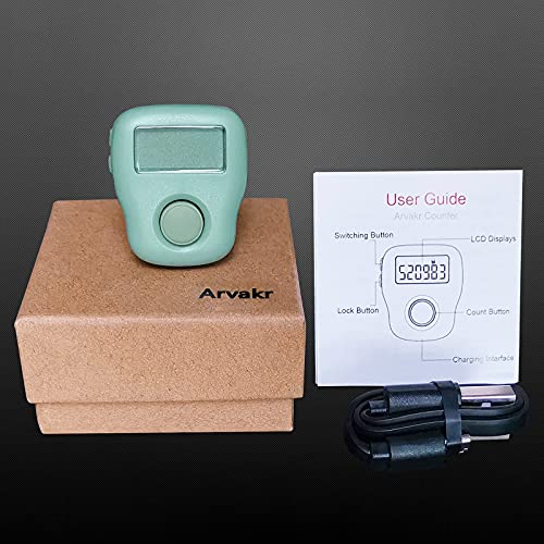 Rechargeable Silent Finger Counter 6 Channels Digital Tasbih Tally Clicker with LED for Prayer Knitting Sports Gift - color: Red