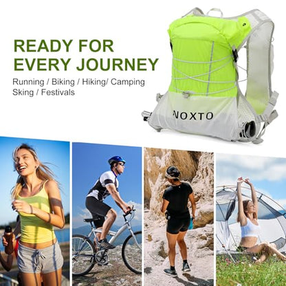 IX INOXTO Running Vest Hydration Backpack, Lightweight Running Backpack Hydration Pack with 1.6L Water Bladder Daypack for Trail Running Hiking Cycling Race Marathon for Women Men - color: Green