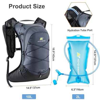 N NEVO RHINO Hydration Backpack,Lightweight Water Backpack with 2L Bladder - color: Blue