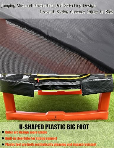 6.5FT Rectangle Trampoline with Swing Basketball Outdoor Climb Slide Trampoline for Kids Recreation Trampolines with Enclosure Safety Net - color: 6.5ft trampoline