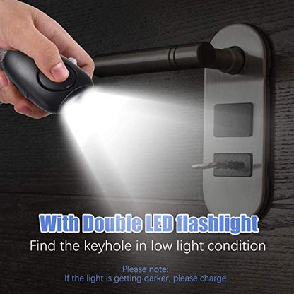 (Upgraded New Version) Safe Sound Personal Alarm, Rechargeable Emergency 130db Security Alarm Keychain Siren Song with 2 LED Lights, for Women, Men, Children, Elderly (3 Pack), Black