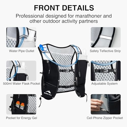 Running Hydration Vest for Men, Lightweight Running Vest with 2L Water Bladder, Hydration Backpack for Marathon, Trail, Cycling, Hiking, Jogging - size: Large
