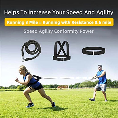 Speed Training Equipment Resistance Football Explosive Training Set - color: black rope, size: 13.1FT