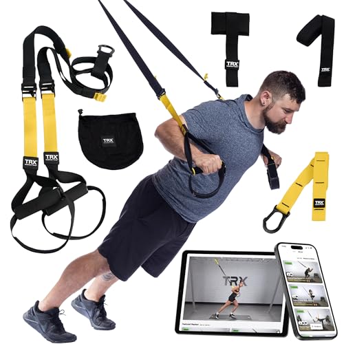 TRX All-In-One Home Gym System – Complete Suspension Training Kit for Strength Training, HIIT & Full-Body Workouts at Home or Outdoors, Includes Indoor & Outdoor Anchors