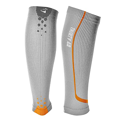 Thirty48 Graduated Calf Compression Sleeves 15-20 OR 20-30 mmHg | Maximize Fast Recovery by Increasing Oxygen to Muscles - color: [1 Pair] Orange, size: Small