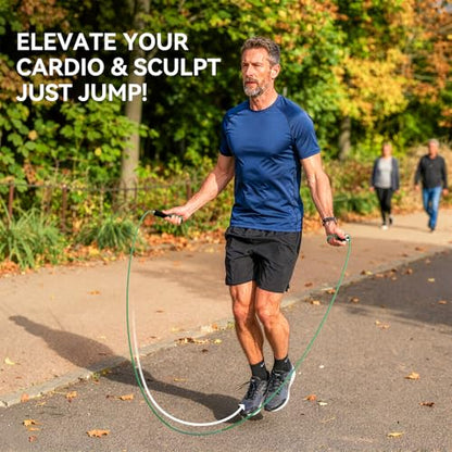 Jump Rope Cotton Adjustable Skipping Weighted jumprope for Women, Adult and Children Athletic Fitness Exercise Jumping Rope - color: Green, size: 1pcs