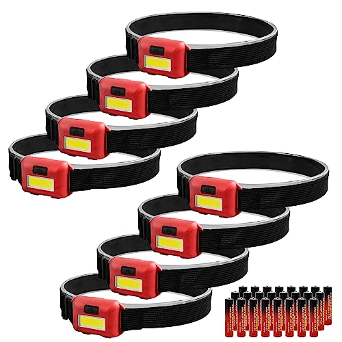8 Pack Led Headlamp for Adults and Kids - color: 8 red