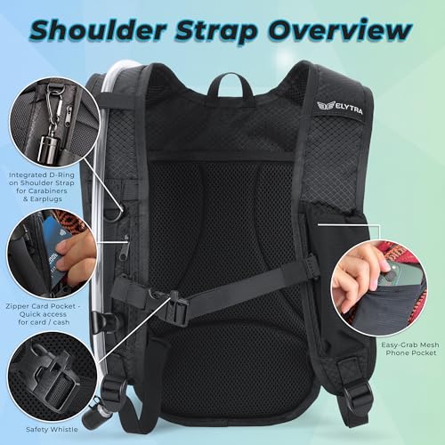 ELYTRA Air Hydration Pack with 2L Bladder, Magnetic Tube Clip | Customizable Rave & Festival Backpack | Lightweight Hydration Backpack for Hiking, Running, Biking & Outdoor Adventures - color: Galaxy