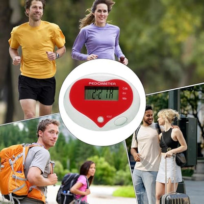 Pedometer for Walking Heart Shape Digital LCD Display Accurate