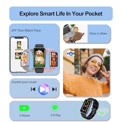 Fitness Tracker (Answer/Make Calls), Smart Watch for Women Men, with 1.47″ AMOLED Always-On Display, 24/7 Heart Rate, Sleep Tracking, 110+ Sport Modes, Waterproof, Compatible for Android Phone - color: Black