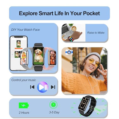 Fitness Tracker (Answer/Make Calls), Smart Watch for Women Men, with 1.47″ AMOLED Always-On Display, 24/7 Heart Rate, Sleep Tracking, 110+ Sport Modes, Waterproof, Compatible for Android Phone - color: Black