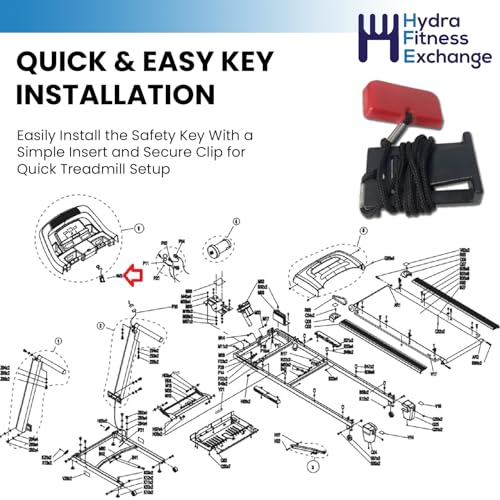 Hydra Fitness Exchange Treadmill Safety Key Replacement, Emergency Stop Safety Key for Treadmill - color: 1000105094