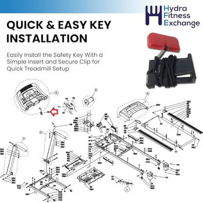 Hydra Fitness Exchange Treadmill Safety Key Replacement, Emergency Stop Safety Key for Treadmill - color: 1000105094