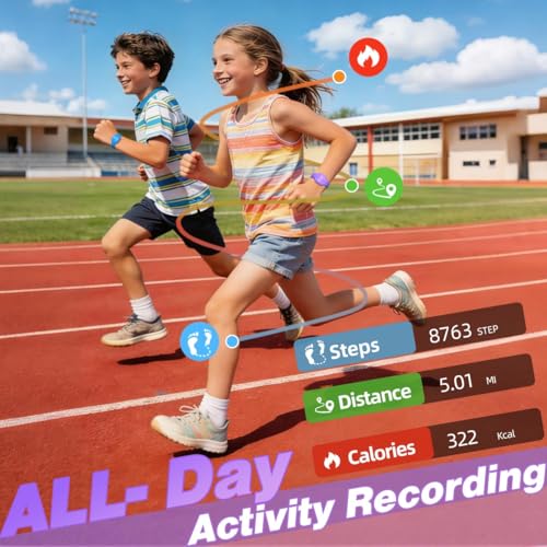 Kids Led Activity Tracker Tracker Watch for Ages 5-15, No App Required, Digital Sport Wristwatch, Waterproof, Pedometer, Alarm Clock, Silicone Strap, for Teens Children Students Boys Girls - color: Purple