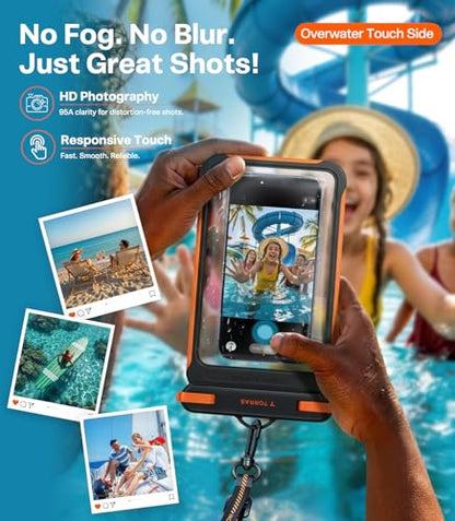 TORRAS IPX8 Waterproof Phone Pouch Floating, Underwater Screen Touchable - color: 2 Pack-Black & White