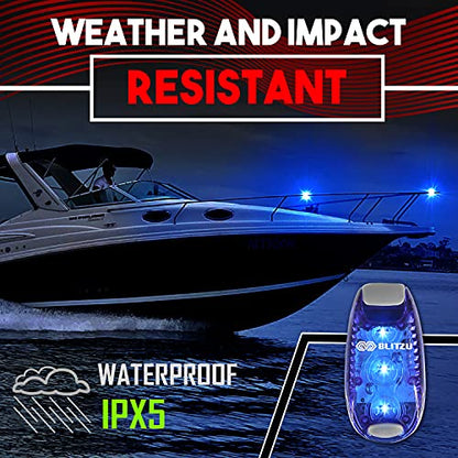 LED Safety Lights 4 Pack, Clip On High Visibility Strobe Light for Walk Run - color: Blue