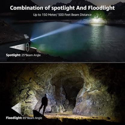 Lepro Rechargeable LED Headlamp Bright Waterproof Headlight 2 Pack - Red - color: Red
