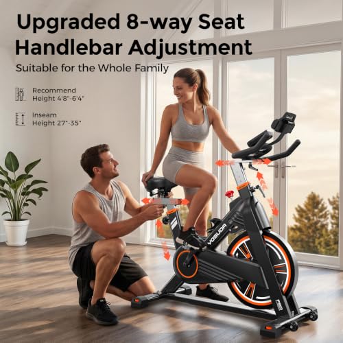 YOSUDA PRO Magnetic Exercise Bike 350 lbs Weight Capacity - color: Orange