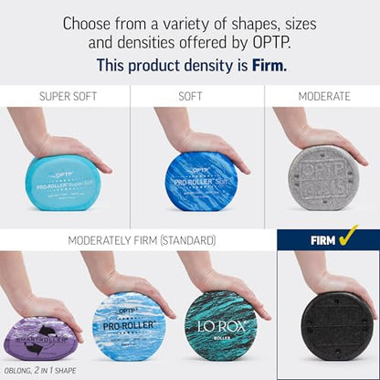 OPTP AXIS Firm Density Foam Roller – Half-Round, Black, 12" X 3" - color: Black - 12" X 3" Half-round