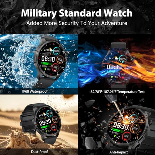 Smart Watch for Men Women Fitness: Waterproof Make Answer Call Smart Watches for Men Running Smartwatch for Android/iPhone Samsung Compatible Digital Mens Watches Activity Pedometer Heart Rate Monitor