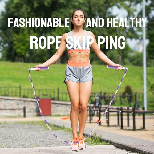 Yunsailing Jump Ropes, 9.2 Ft Adjustable Beaded Rope - color: Light Color