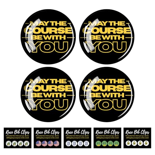 Race Bib Holder for Runners | Racing Bib Clips for Running | Marathon Runner Must Haves Reusable Lock Fasteners for Secure Running, Triathlon, Cycling - Marathon Gifts for Women Men (Course) - color: Course