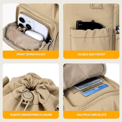 Telena Water Bottle Holder with Strap RFID Crossbody Bags for Women - color: Z-Khaki