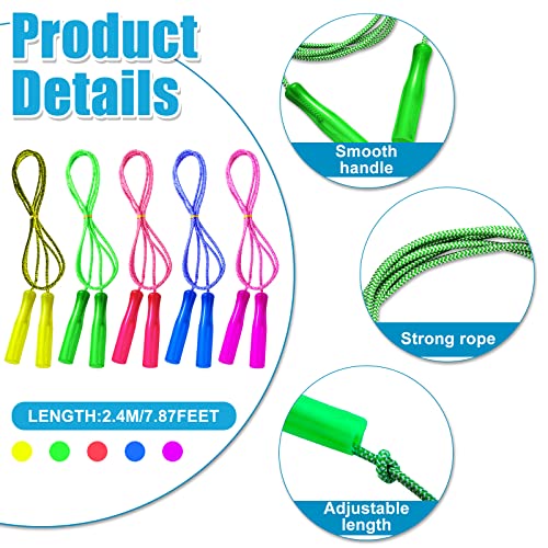 Honoson 50 Pcs Jump Ropes Bulk for Kids 7.8ft Adjustable,Multicolor - color: Multicolor