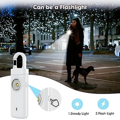 Rechargeable Personal Alarm for Women - Christmas Birthday Gifts for Women, Daughter, College Student, Teen Girl, Elders, Kids, Siren Alarm, USB Charging, White - color: White