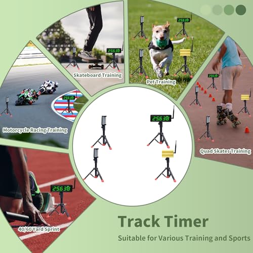 Sprint Timer for Track Wireless Race Clock, Stopwatch for Speed Training, Adjustable Tripod Precision Laser Racing Time（Smaller Tripod） - style: Smaller Tripod
