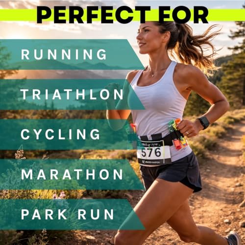 VeloChampion Triathlon Race Number Running Gel Belt, 3 Toggles, 1 Pack - style: 3 Toggle Belt