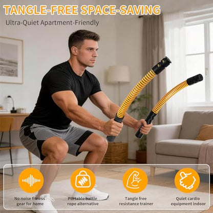 Ropeless Battle Ropes 4.0, Heavy Duty Portable Steel Core