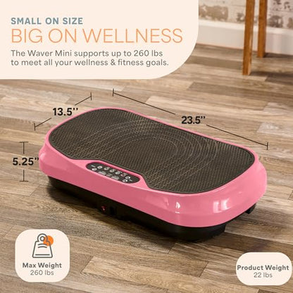 Lifepro Waver Mini Vibration Plate Exercise Machine with Resistance Bands - color: Pink