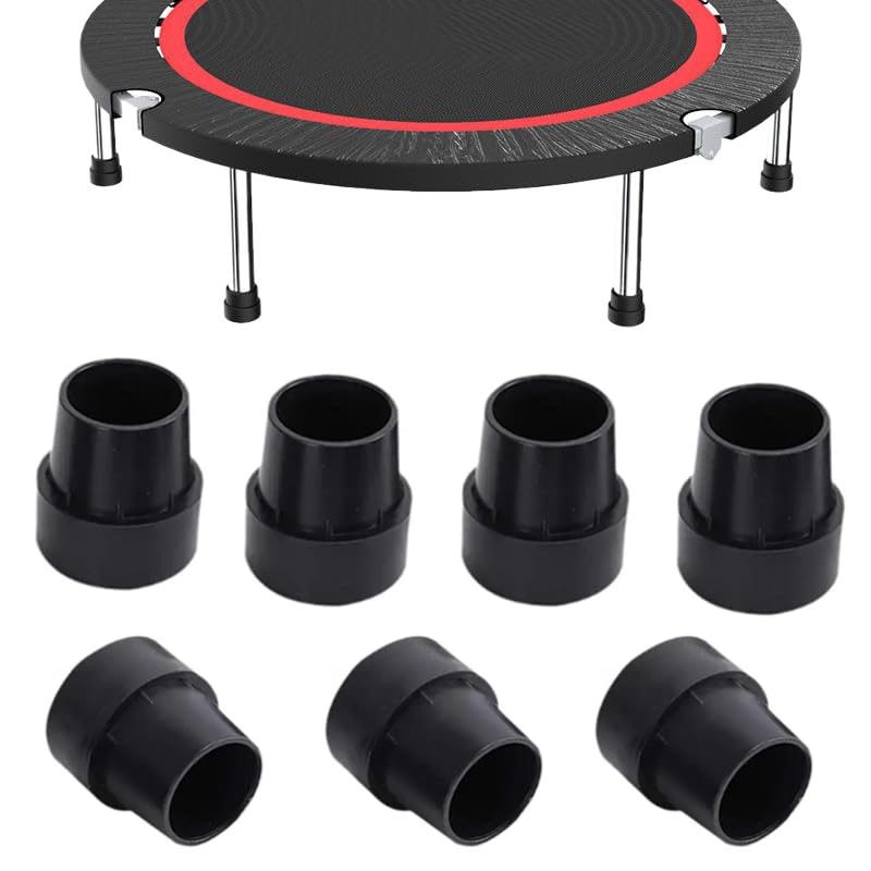 8 Pack Mini Rebounder Leg Floor Protectors 1" Round Rubber Folding Trampoline Leg Caps Tips Feet Covers Rubber Pads for Foldable Mini Trampoline Fitness Rebounder Indoor Exercise Trampolines