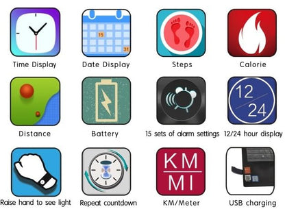 Vibrating Alarm Reminder Watch, Silent Alarm Wristband up to 15 Personal Alarms or Pill Reminders per Day - color: Blue