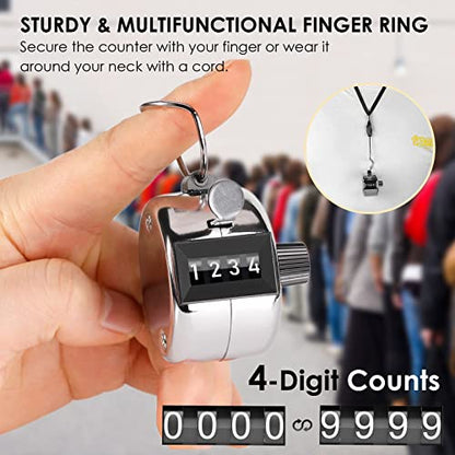 KTRIO Handheld Tally Counter, 4-Digit Mechanical Clicker - color: Metallic Color
