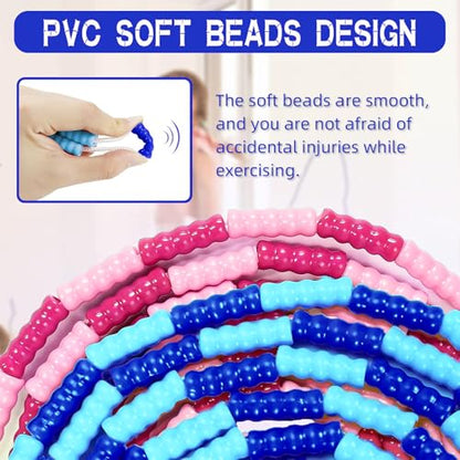 Supertrip Jump Rope Kids-Soft Beaded Skipping Rope Adjustable Tangle-Free Segmented Jumping Rope for Children and Students - color: Blue&Pink