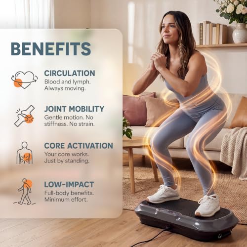 Lifepro Waver Vibration Plate Exercise Machine with 99 Speeds & 10 Presets - color: Gray