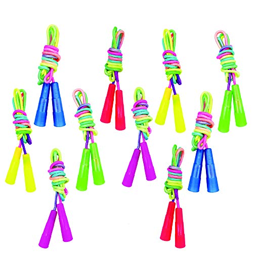10 Pcs Rainbow Jump Rope for Kids,Skipping Ropes Bulk for Girls Boys
