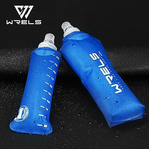 WRELS Soft Running Water Flask Soft Flasks Collapsible Soft Water Bottles Small BPA-Free for Sports Hiking Hydration Pack 5oz/8oz/17oz(BLUE,17oz) - color: Blue, style: 500ml/17oz