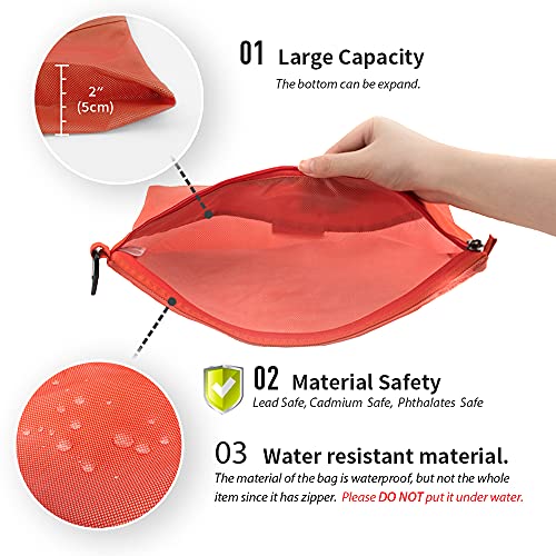 pack all Water-Resistant Zipper Pouch, Mesh Zipper Bag, 8.66"x5.91" - color: Orange, size: Small