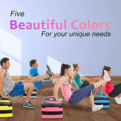 Adjustable Exercise Workout Aerobic Stepper Step Platform Trainer - color: Red